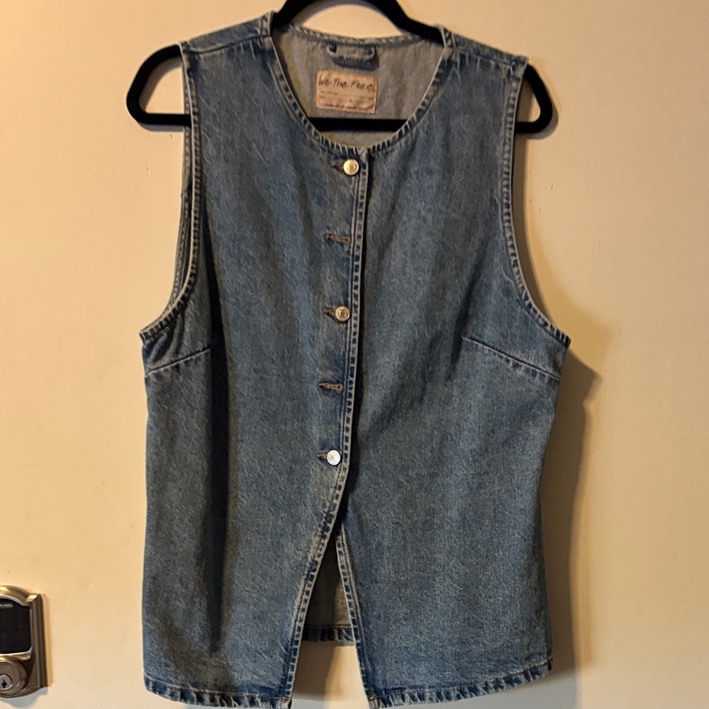 We The Free Light Blue Denim Vest